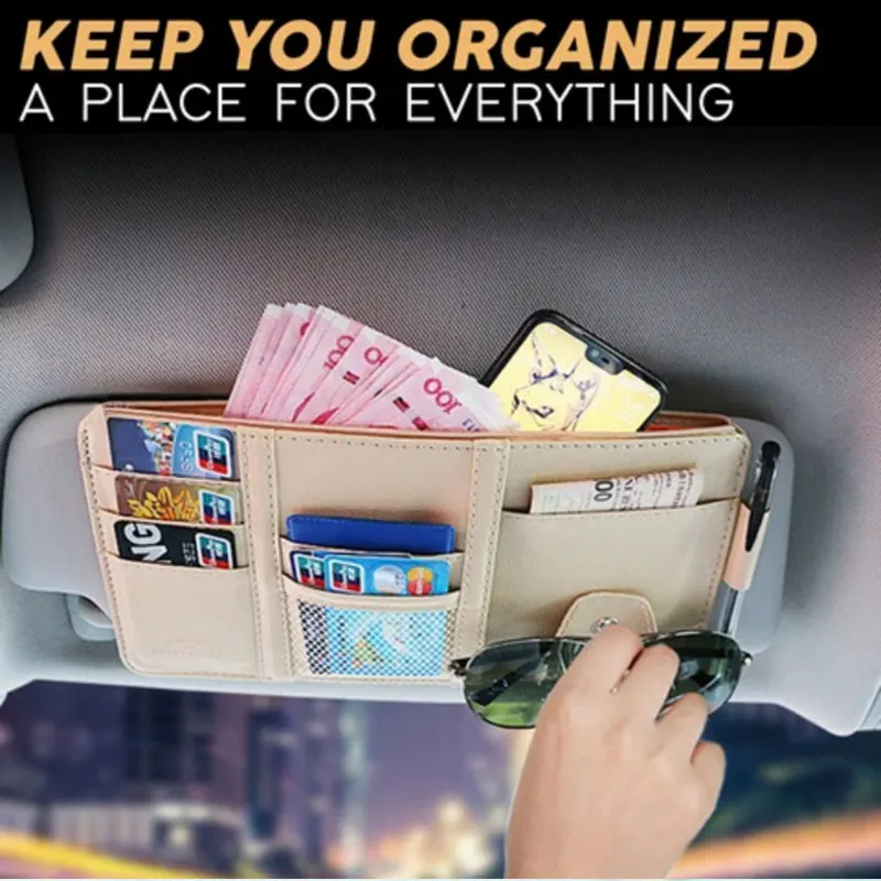 1~8PCS Car Sun Visor Business Card Holder Organizer Storage Box Sunglasses Клип Stowing Organizer 1 Piece Кутия За Съхранение . ' - ' . 2