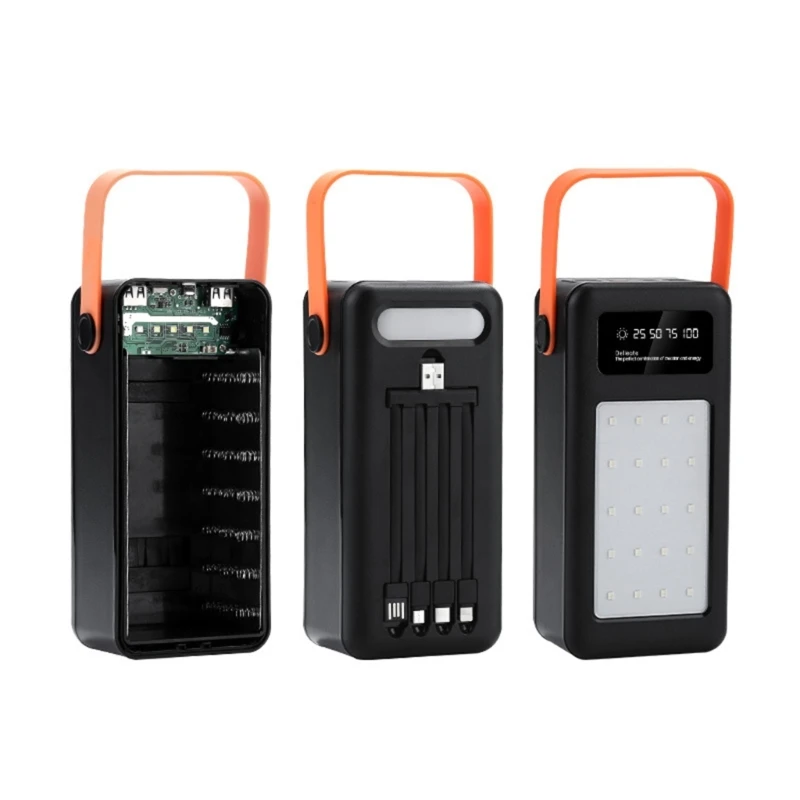 22,5 W САМ Shell Quick Charge 21x18650 Power Bank Калъф За мобилен телефон с две USB презареждания са QC 3.0 PD 18650 притежателя на батерии, зарядно устройство ще захранване на скоростната . ' - ' . 1