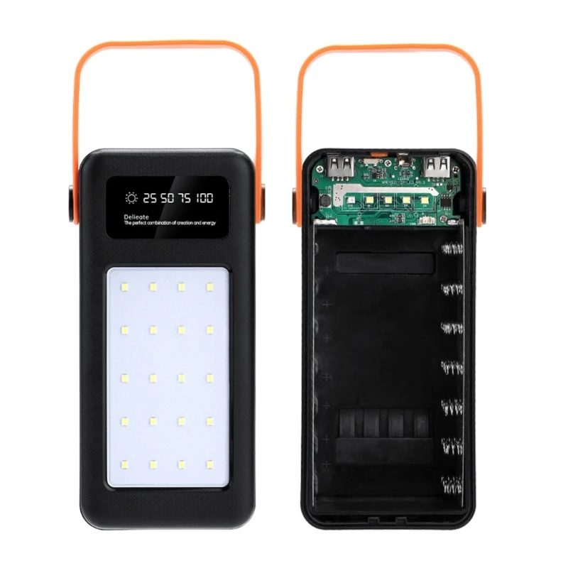 22,5 W САМ Shell Quick Charge 21x18650 Power Bank Калъф За мобилен телефон с две USB презареждания са QC 3.0 PD 18650 притежателя на батерии, зарядно устройство ще захранване на скоростната . ' - ' . 2