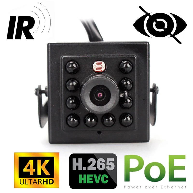 4K Ultra HD 8-МЕГАПИКСЕЛОВА IP камера За помещения H. 265 Onvif Mini Small ВИДЕОНАБЛЮДЕНИЕ за Нощно Виждане IR 940nm POE Камера за Сигурност Вътре в клетка за Клетки . ' - ' . 0
