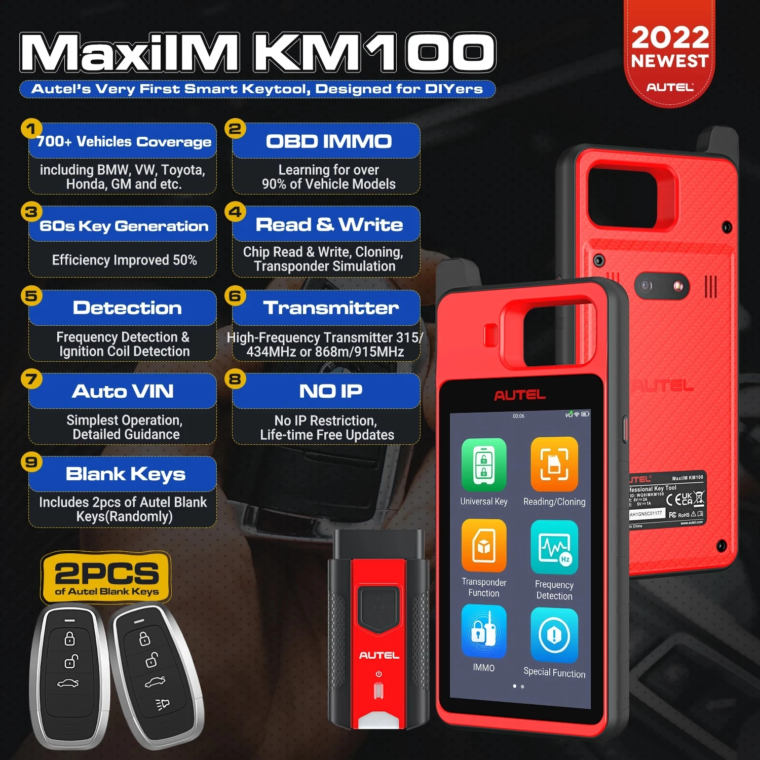 Autel MaxiIM KM100 CARGO БРАЗИЛИЯ с GM (BR) Fiat (BR) Maruti за Suzuki Генератор на софтуерни ключове, Имобилайзер Доживотно безплатно обновяване . ' - ' . 2