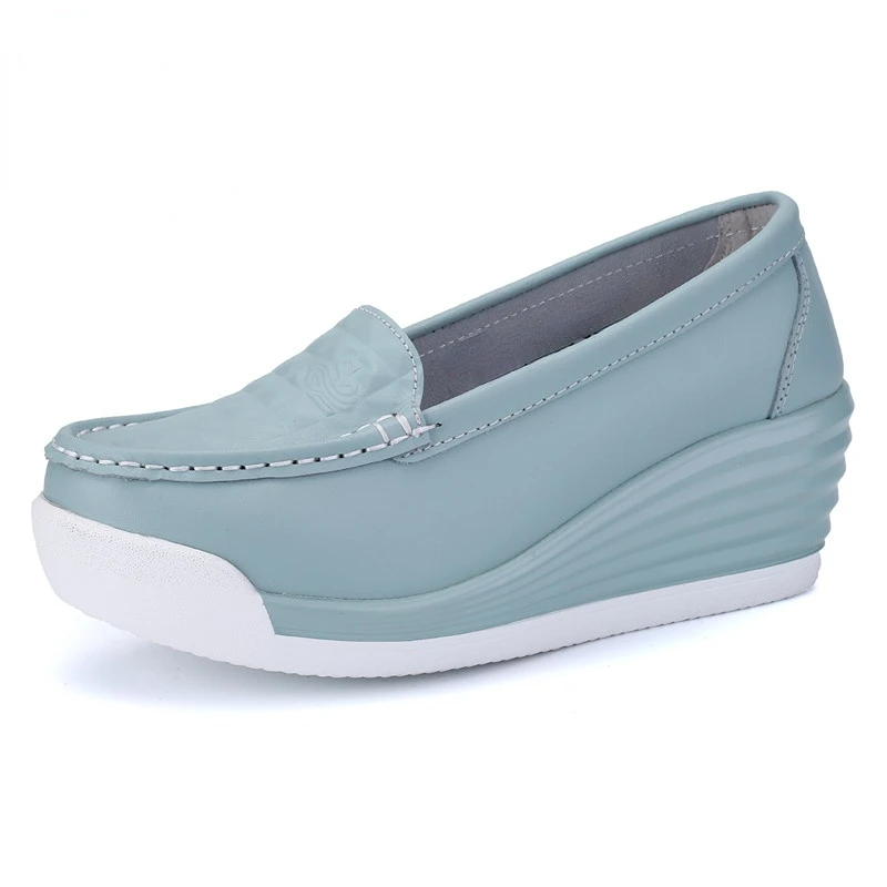 BCEBYL 2023, Пролет-есен, Нова модни дамски обувки на танкетке с дебела подметка, ежедневни спортни обувки, обувки за медицински сестри с малките си пръсти . ' - ' . 4