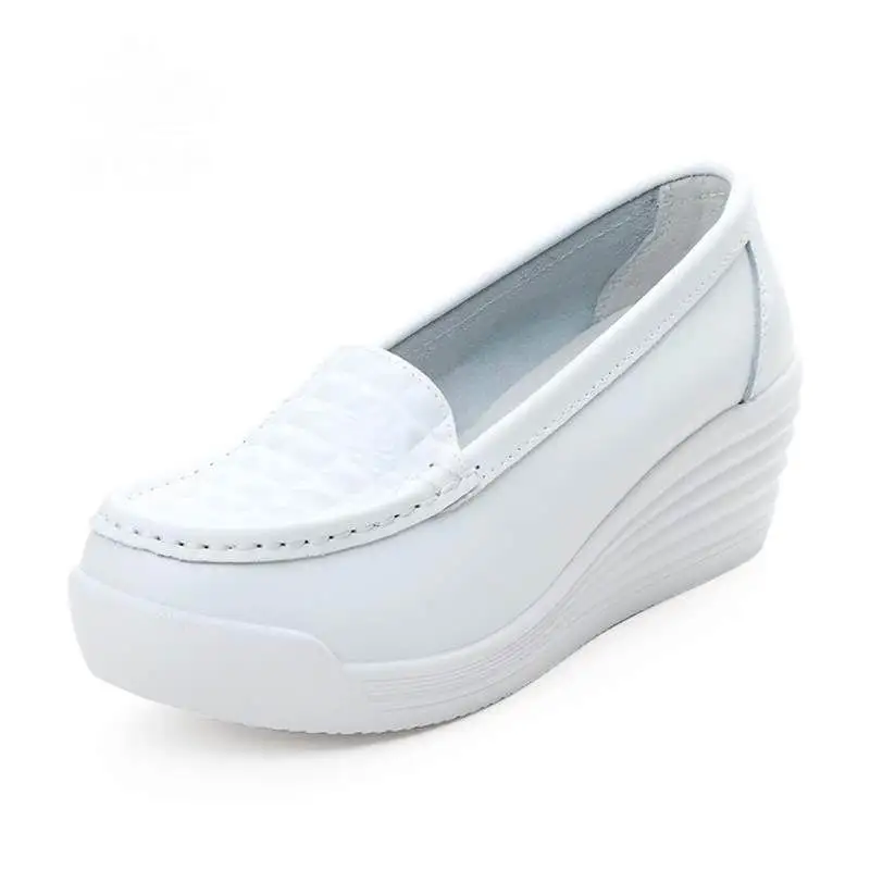 BCEBYL 2023, Пролет-есен, Нова модни дамски обувки на танкетке с дебела подметка, ежедневни спортни обувки, обувки за медицински сестри с малките си пръсти . ' - ' . 5