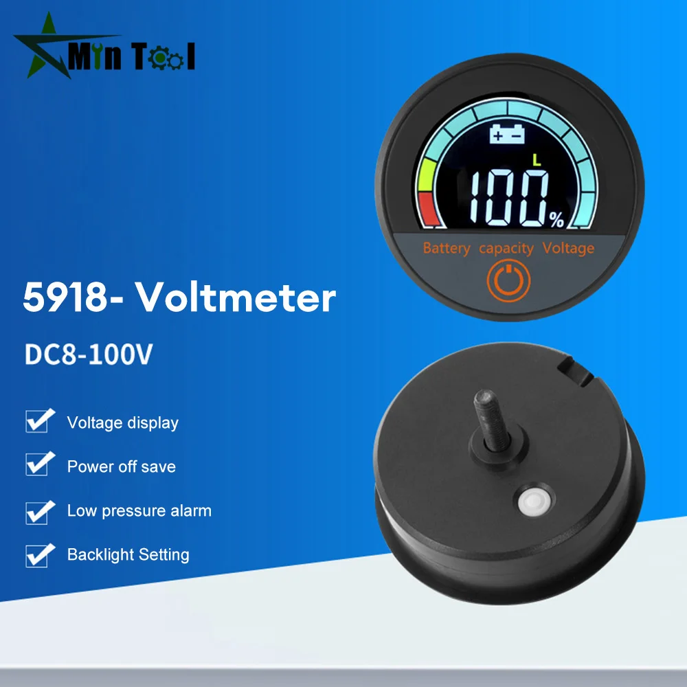 DC8-100V Дигитален авто волтметър, термометър, 2 в 1, Монитор на заряд на батерията, измерване на температура, за автомобилни инструменти, аксесоари . ' - ' . 3