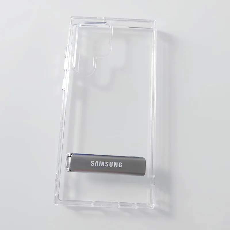 Samsung Galaxy S22 S23 Ultra Case S22 Plus S23 + Метална Поставка За Краката, Прозрачна предна част от TPU, Задната част на кутията-поставка За S 23 22, Прозрачна Обвивка . ' - ' . 0