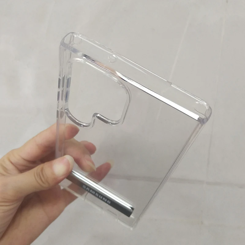 Samsung Galaxy S22 S23 Ultra Case S22 Plus S23 + Метална Поставка За Краката, Прозрачна предна част от TPU, Задната част на кутията-поставка За S 23 22, Прозрачна Обвивка . ' - ' . 3