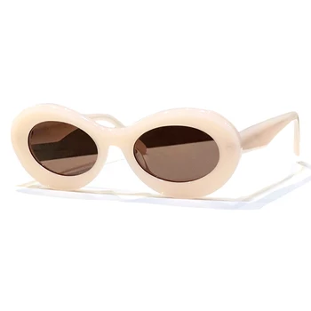 Тенденцията овални слънчеви очила Луксозна марка, модни слънчеви очила за всеки ден, женски Мъжки Vintage слънчеви очила Летен цвят Hoilday, Лидер на продажбите