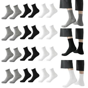 Мрежести чорапи със средна дължина, мъжки чорапи памук, Летни мъжки чорапи, черни тънки дишащи, абсорбиращи потта, пухкави чорапи за момичета, дамски чорапи