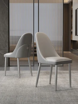 Италиански трапезни столове в минималистичен стил, модерни домашни ресторанти в минималистичен стил, стол с облегалки за хотели, кожени столове от висок клас