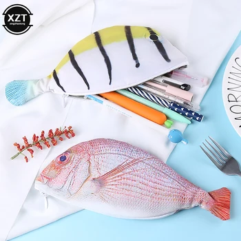 Креативен молив случай под формата на Риба, тъканни чанти за Моливи в Корейски стил, Ученически пособия, Канцеларски материали, Детски кутия за писалки