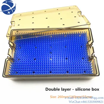 Кутия за стерилизация Юн YiSterilization, Двупластова Силиконова кутия за дезинфекция, инструмент за очите, кутия за висока температура на стерилизация