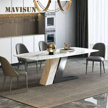 Съвременен Творчески минималистичен Голям Кухненски десертно набор от Мебели за дома С високо качество мраморен плот, маса за Хранене 2 м за 10 човека