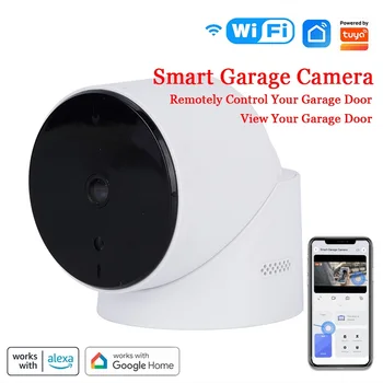Интелигентна гараж камера на Hristo Wifi Безжично дистанционно за отваряне на гаражни врати Монитор Сигнал за съобщение Глас за нощно виждане за Алекса GoogleHome