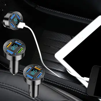 Автомобилен usb адаптер 66 W Бързо Зареждане C USB зарядно за Кола За Tablet PC QC3.0 Супер Компактно 12 В 4-пристанище Бързо зарядно за кола, подходящо за Кола