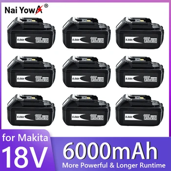 Новост За 18V Makita Батерия 6000mAh Батерия за електрически Инструменти с led литиево-йонна батерия Заместител на LXT BL1860B BL1860 BL1850