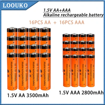 LOOUKO AA + AAA Батерия Акумулаторна AA от 1,5 3500 mah AAA от 1,5 2800 ма Алкални Батерии Фенерче детски Играчки, Часовници MP3-плейър Замяна