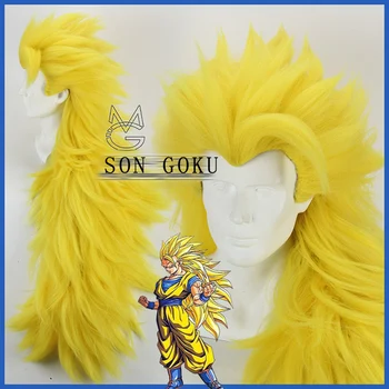 Аниме Kakarotto Cosplay Z, Super Son Goku Златен дълга перука Zamasu за мъже, момчета, възрастни, Хелоуин, Карнавал, парти, ролята на перука.