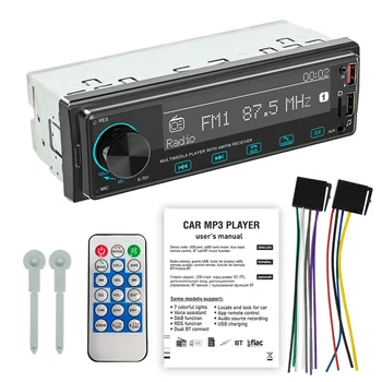 Автомагнитола 1 Din Автомобилно Bluetooth-радио Авто AUX-IN MP3 плейър, FM USB Авто Стерео Аудио Стерео Цифрово аудио FM стерео Музика