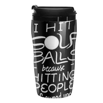 New I hit golf balls - Забавно цитат от изказване на играч на голф, Кафеена чаша за пътуване, Сладки, Чаши, Комплект Чаши за Кафе