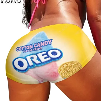 Десертно бисквити Oreo с 3D принтом, Сексуална байкерские къси панталони, Дамски панталони, мини-тънки къси панталони, Летни Панталони за йога с висока талия, Спортни шорти на открито-2