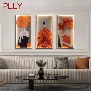 Стенни лампи PLLY, модерен модерен костюм от три части, стенни лампи, Led осветление, творческо писане за дома