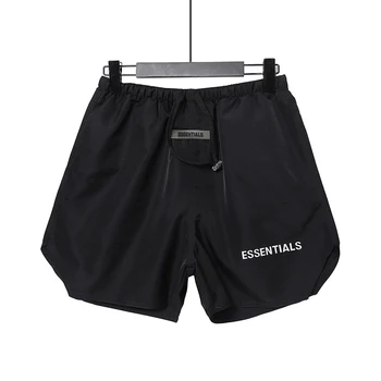 Нови Мъжки летни шорти Essentials, градинска облекло със светлоотразителни букви, бързо съхнещи памучни и дишащи спортни къси панталони в стил хип-хоп
