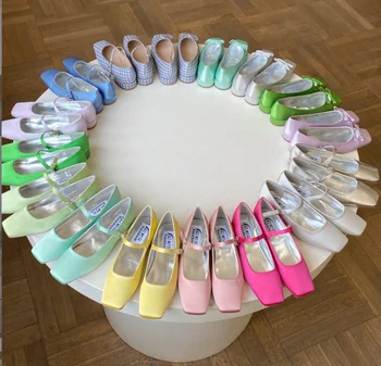 2023 Летни дамски обувки на плоска подметка с кръгло бомбе, Плитки меки балет апартаменти, Дамски ежедневни модела балетные лоферы zapatos para mujeres
