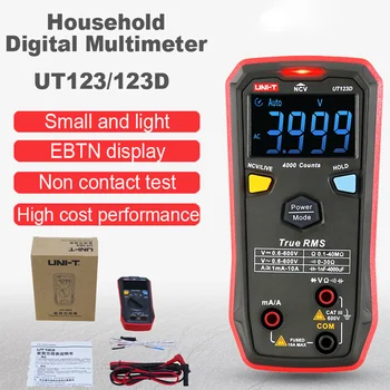 UNI T UT123 UT123D Цифров Мултицет Тестер Автоматичен Обхват на Измерване на Температурата Волтметър ac dc Измерване Капацитет на Частотомера Мини