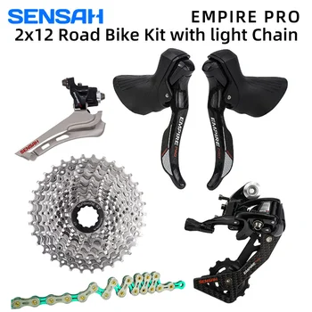 SENSAH 12 Магистралата на Пътен Велосипеден Комплект EMPIRE PRO с Скелетонной Верига 24s От Въглеродни Влакна + Задни Ключове за Мотора SRAM NEW