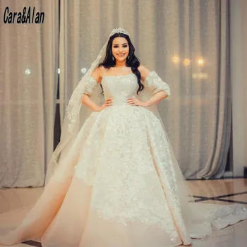 Скромни Сватбени рокли от арабския дантела За Жени С Аппликацией Без Презрамки, С открити рамене, Сватбени рокли Vestidos De Boda 2023