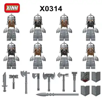 x0314 kt1051, Група средновековни рицари, Градивен елемент, Военни Аксесоари за Джуджета и Елфи, Модел Воин, части от играчки за деца 