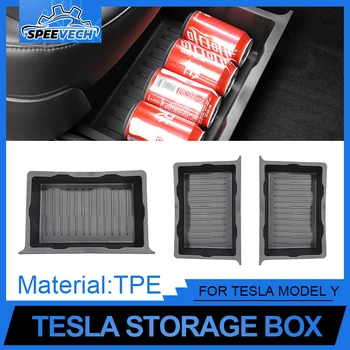 Местоположение на превозното средство 2023 Аксесоари За Tesla Model Y Кутия за съхранение под седалката на Чекмеджето за багажник на кола TPE