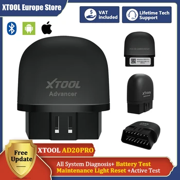 Скенер XTOOL Advancer AD20PRO OBD2, полносистемный инструмент за автомобилна диагностика, четец на код за проверка на маслото на двигателя, акумулатора, Безплатно обновяване