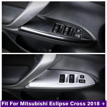 Вътрешен Държач на дръжката на Вратата, Бутон Стеклоподъемника Панел превключвател Покритие с ABS Аксесоари, Подходящи за Mitsubishi Eclipse Cross 2018-2021