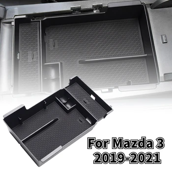 За Mazda 3 2019 2020 2021 Вътрешната Тапицерия на Автомобила Конзола за Подлакътник на Контейнер Кутия За съхранение Подлакътник Автоматично Почистване на Монети