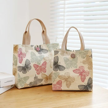 Нова малка чанта за обяд, Пресни памучен холщовая обтегач на колана, Удебелена чанта за обяд, чанта за майките, чадър, чанта за пикник за работа