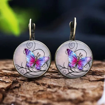 Модерни и креативни мъжки и дамски Елегантни цветни кристални обеци с пеперуда, подарък за парти