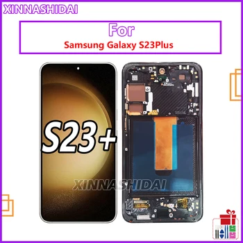 100% Тествани OLED LCD дисплей За Samsung S23 Plus S916B S916 със Сензорен екран, Подмяна на Дигитайзер Samsung S23 Plus С Рамка
