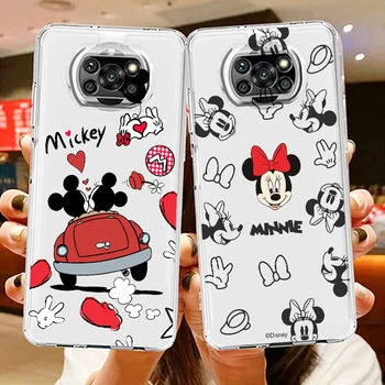 Прозрачен Калъф За телефон Minnie Disney Mickey Love За Xiaomi Mi Poco X5 X4 X3 M5 M5S M4 M3 F5 F4 F3 F2 C40 Pro GT NFC 5G