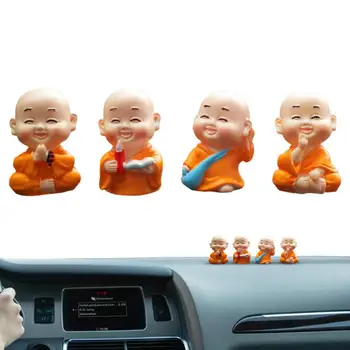 Украса на арматурното табло на колата Здрава Мини Очарователна висулка във формата на фигурки на Буда Статуя Монах Буда Аксесоари за декорация на интериор на автомобил