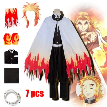 Rengoku Kyoujurou Cosplay Аниме Demon Slayer Kimetsu No Yaiba Cosplay костюми, униформи, перука