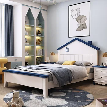 Дизайнерски Детски легла, Модерни шкафове, Подови легла, Основата И рамката за момчета, Мебели за спалня Cama Gigante от Дърво MQ50CB