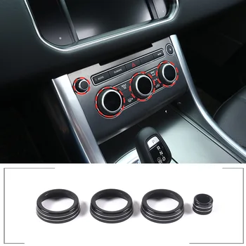 За 2014-2017 Range Rover Sport Алуминиева сплав Черен Автомобилен климатик Дръжка за регулиране на силата на звука Стикер на Кутията Аксесоари за интериора на колата