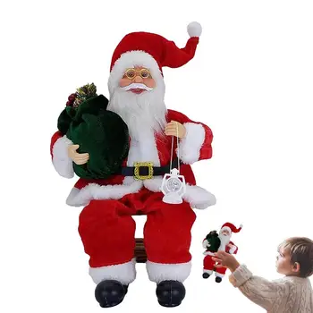 Коледна украса Фигурка на Дядо Коледа 13,8 инча Плюшено мече Дядо Коледа, Коледна украса Ваканционни имоти Плюшен играчка Традиционното Коледа