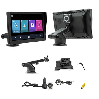 Безжична Carplay 9-инчов Преносим автомобилен Bluetooth Mp5 плейър Android с Автоматично Централно управление, HD Записващо устройство за управление, здрав Черен