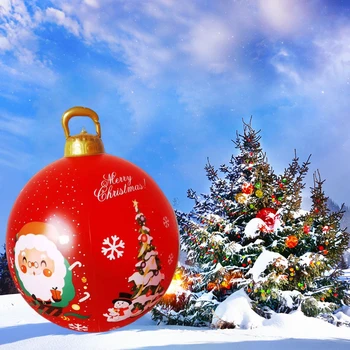 60 см Коледен Надуваем балон, цветна Гумена Играчка топка, Големи Универсални украса За Верандата и двора