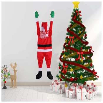 Коледа подвесное украса, Дядо Коледа, Окачен костюм на Дядо Коледа за скално катерене на открито и закрито, за маса, лавица за книги рафтове, камини
