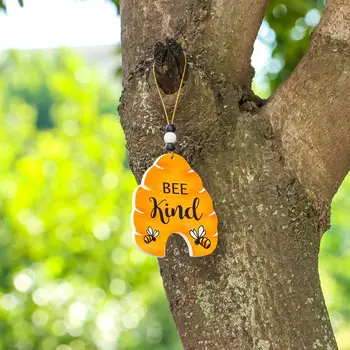 Дървена украшение в задния двор Занаяти Сънливи Пчела Артистична Декорация за Окачване Знак на Пчелите Ден на Пчелите