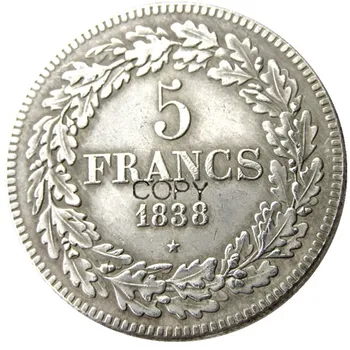 Белгия 1838 leopold Premier Roi Des Belges Копирни монета от 5 франка