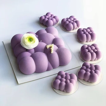 Силиконова форма за печене на торта 3D форма пузырькового облак, Форма за печене муссового десерт 